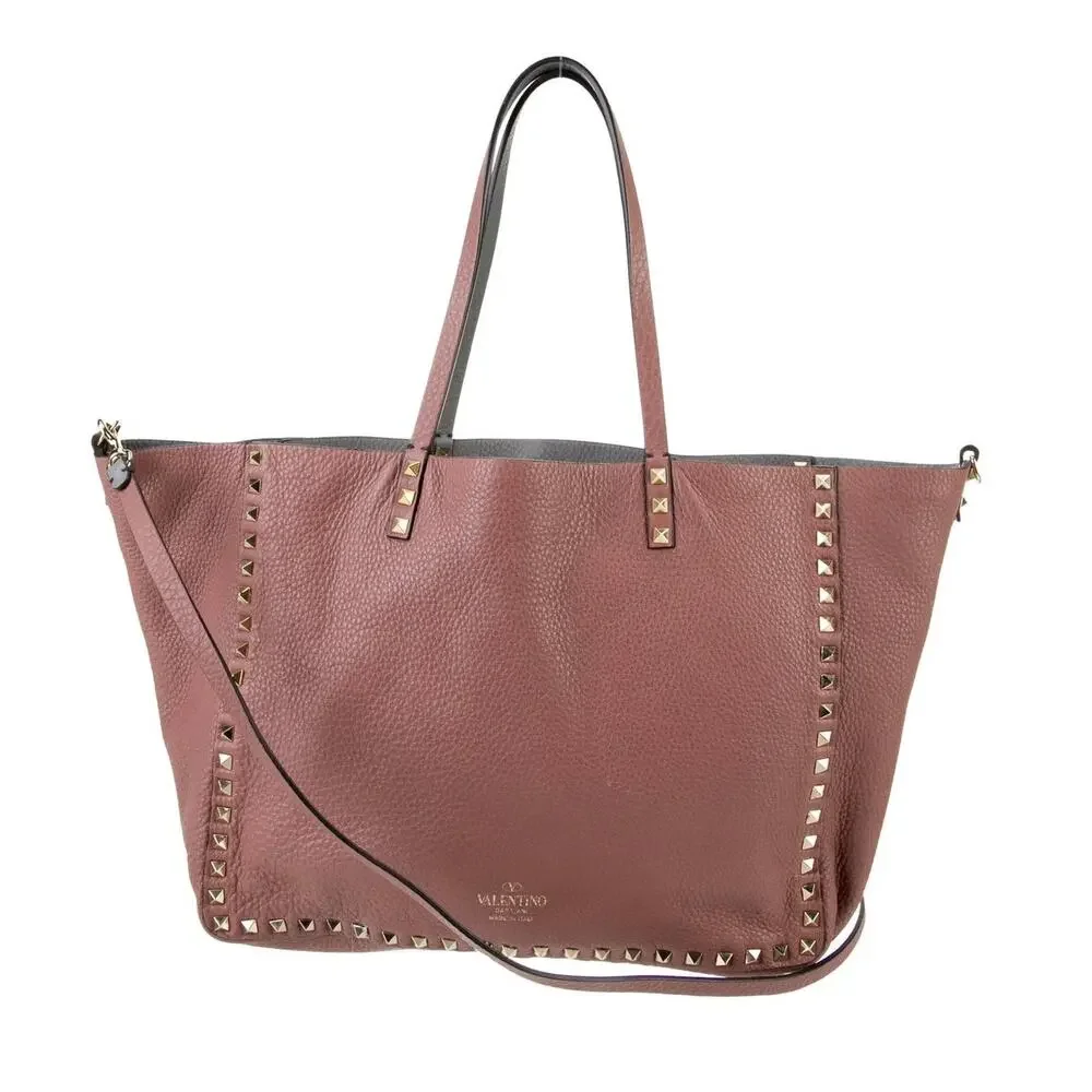 Valentino large Rockstud trapeze tote - reversible pink and grey! - Picture 1 of 10